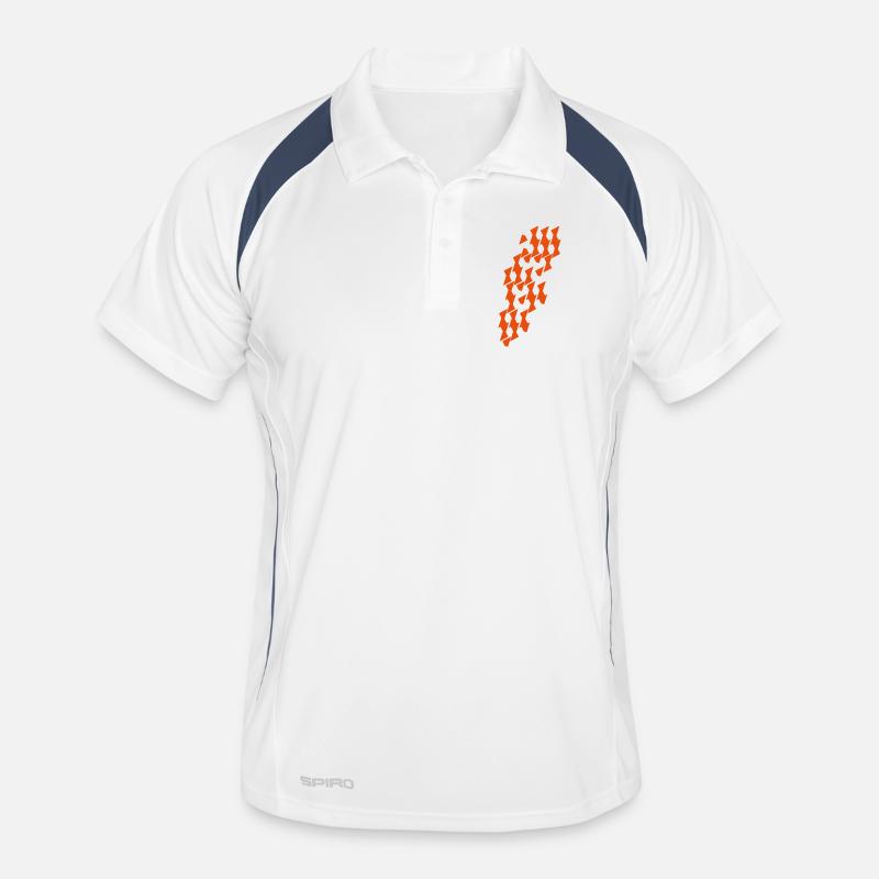 Modul_Muster in Combinatorics - Men's Polo breathable - white/navy