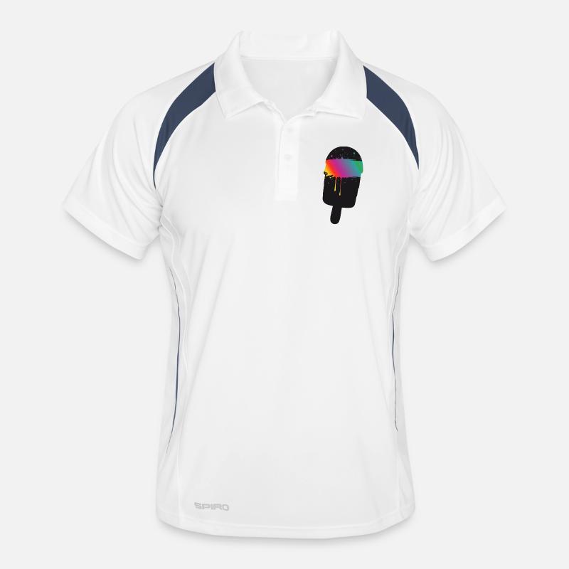 Regenbogen Eis Silhouette Street Art Style  - Men's Polo breathable - white/navy