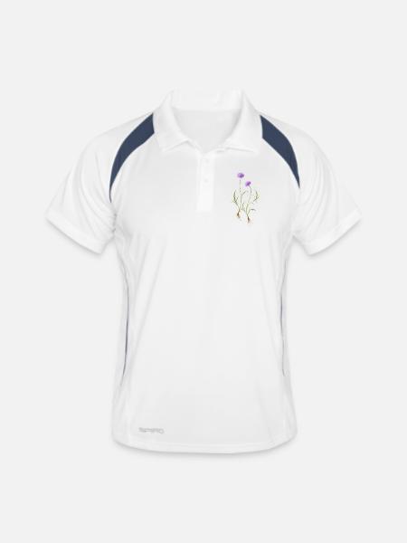 Meadow Flower Nature Illustration - Men's Polo breathable - white/navy - Front