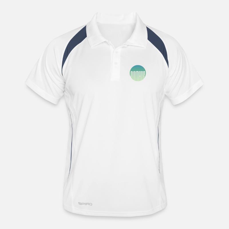 NEIN... WACH oder NICHT - Männer Polo atmungsaktiv - Weiß/Navy