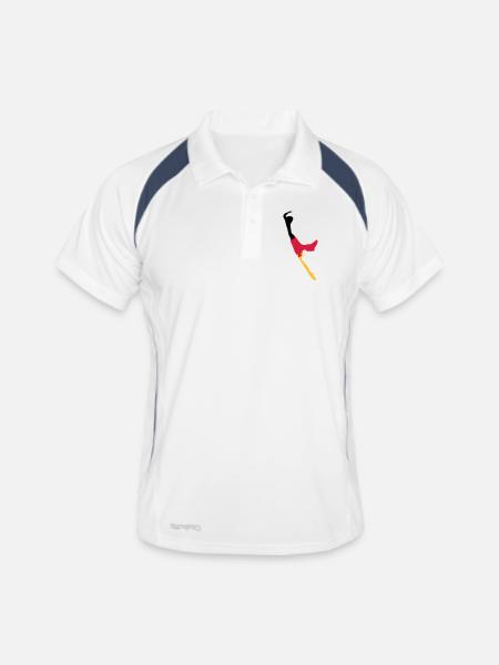 Sylt Puzzle - schwarz rot gold - Männer Polo atmungsaktiv - Weiß/Navy - Vorne