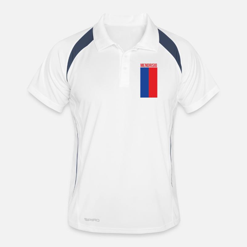 Ticino flag with Mendrisio lettering Men's Polo breathable