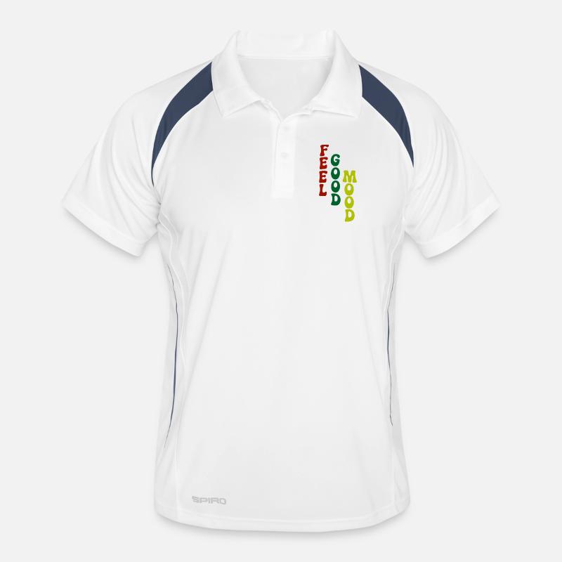 Feel Good Mood Vertical Typography Men's Polo breathable