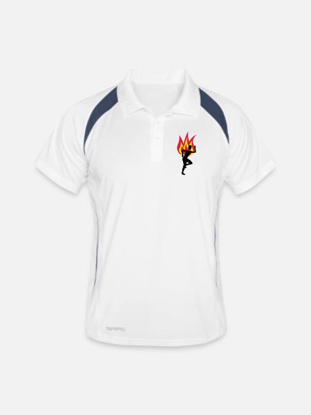 Jogger fire flame - Men's Polo breathable - white/navy - Front