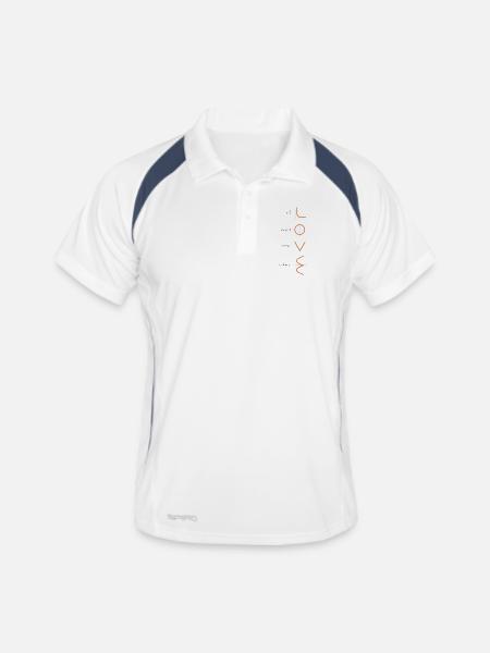 All you need is love - Männer Polo atmungsaktiv - Weiß/Navy - Vorne