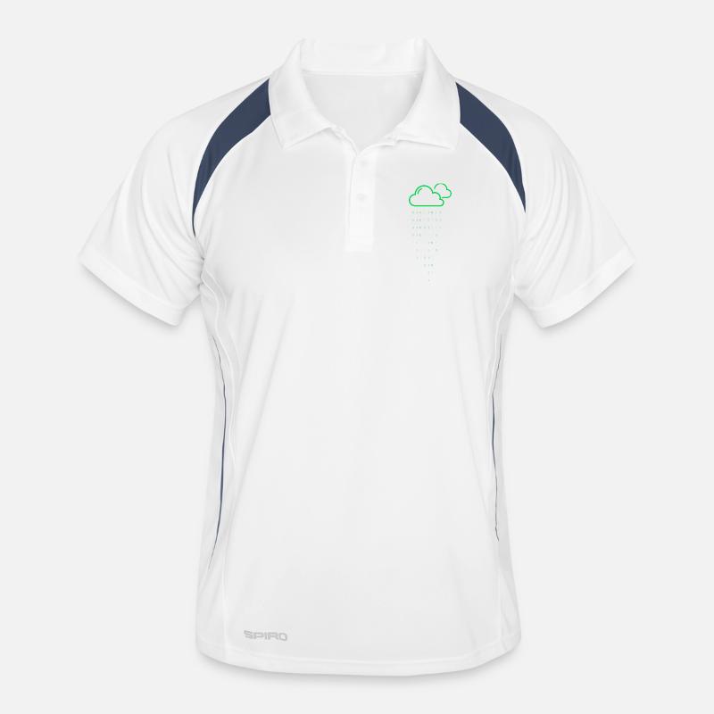 Code de pluie nuageuse - Polo respirant Homme - blanc/marine
