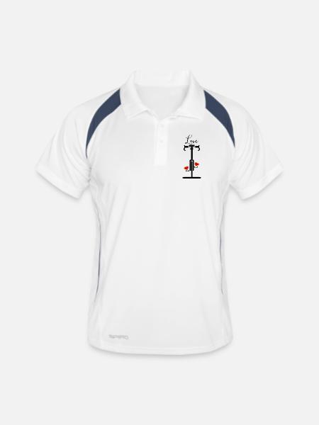 Love Cycling Heart - Men's Polo breathable - white/navy
