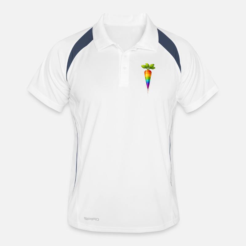 Regenbogen Karotte Buntes Gemüse Design - Männer Polo atmungsaktiv - Weiß/Navy