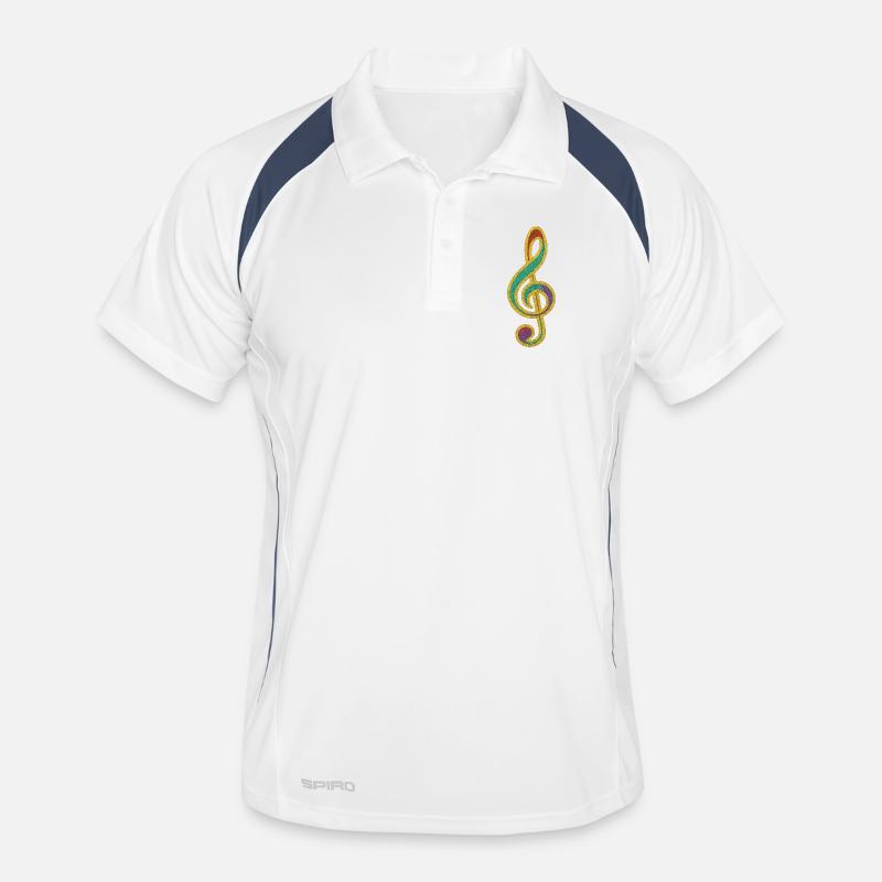 Conception de clé de sol scintillante colorée Polo respirant Homme