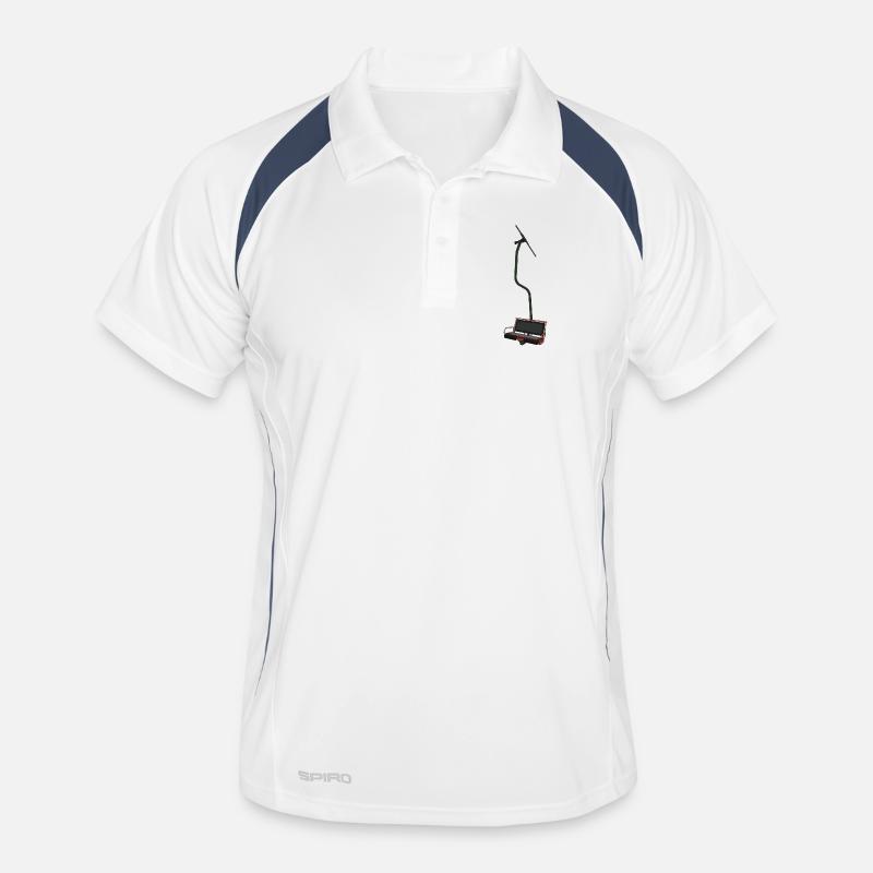 Télésiège double - rouge noir Polo respirant Homme