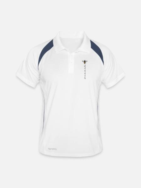 Buzzer d'abeille d'été - Polo respirant Homme - blanc/marine - Devant