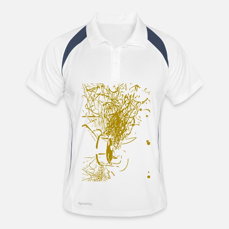 Conception abstraite - Polo respirant Homme - blanc/marine