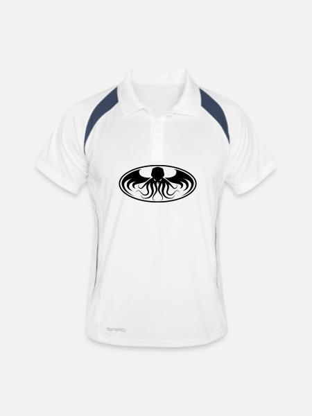 Cthulhu Dark Emblem Parodie - Männer Polo atmungsaktiv - Weiß/Navy - Vorne