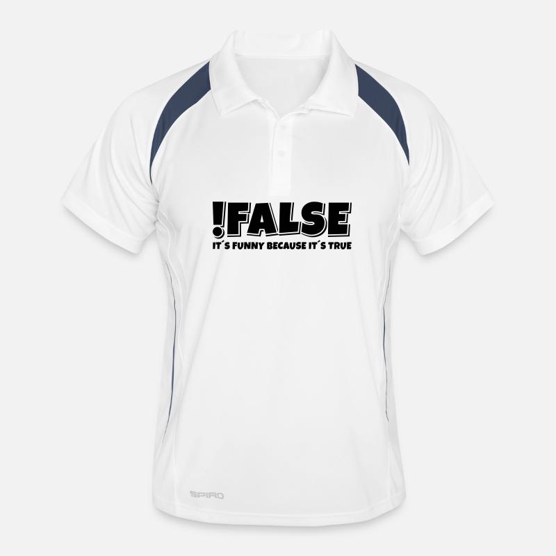 False True Programmierer Spruch - Männer Polo atmungsaktiv - Weiß/Navy