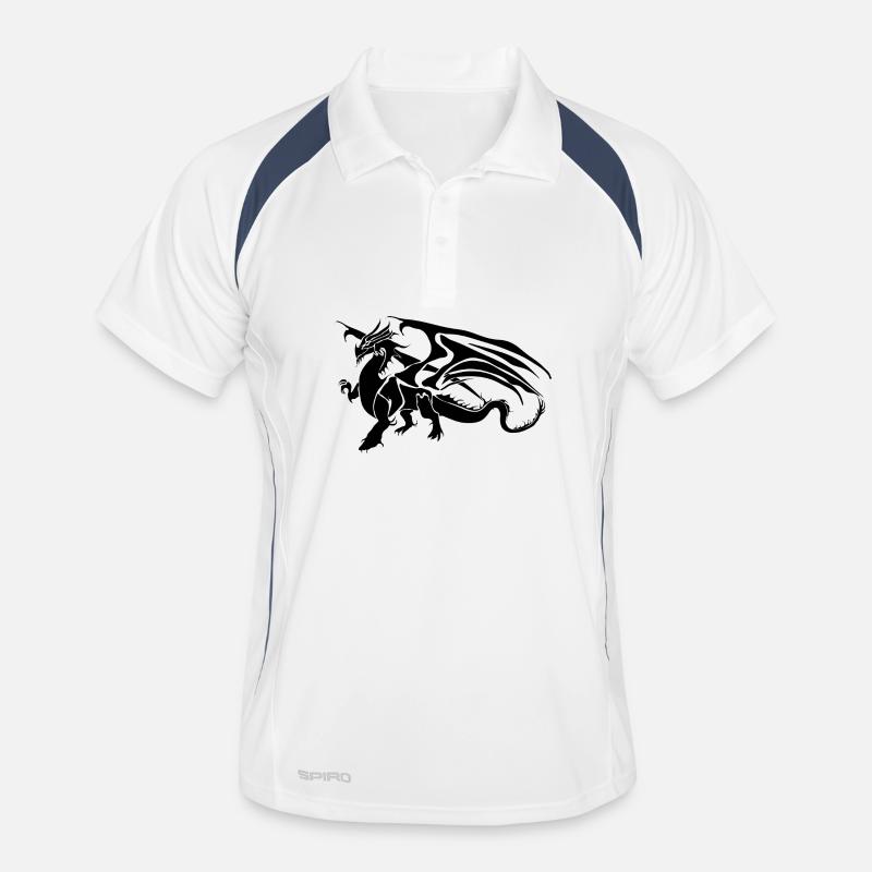 schwarzer Drache Männer Polo atmungsaktiv