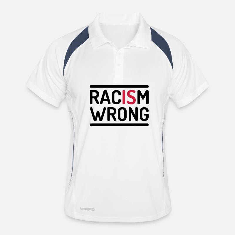 Racism Is Wrong Statement - Männer Polo atmungsaktiv - Weiß/Navy