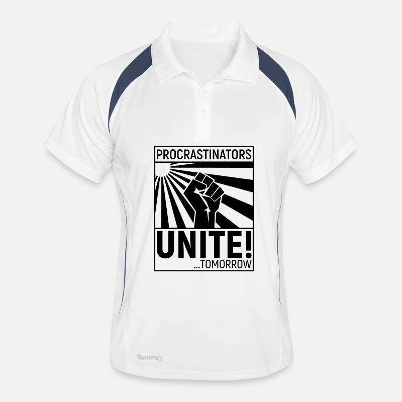 Procrastinators Unite Tomorrow Funny Slogan Männer Polo atmungsaktiv
