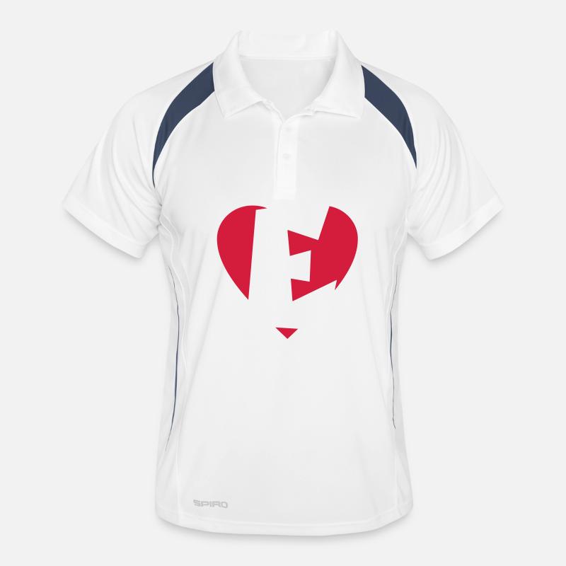 I love E - Herz E - Buchstabe E Männer Polo atmungsaktiv