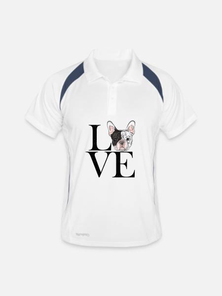 franz Bulldogge black - Men's Polo breathable - white/navy - Front