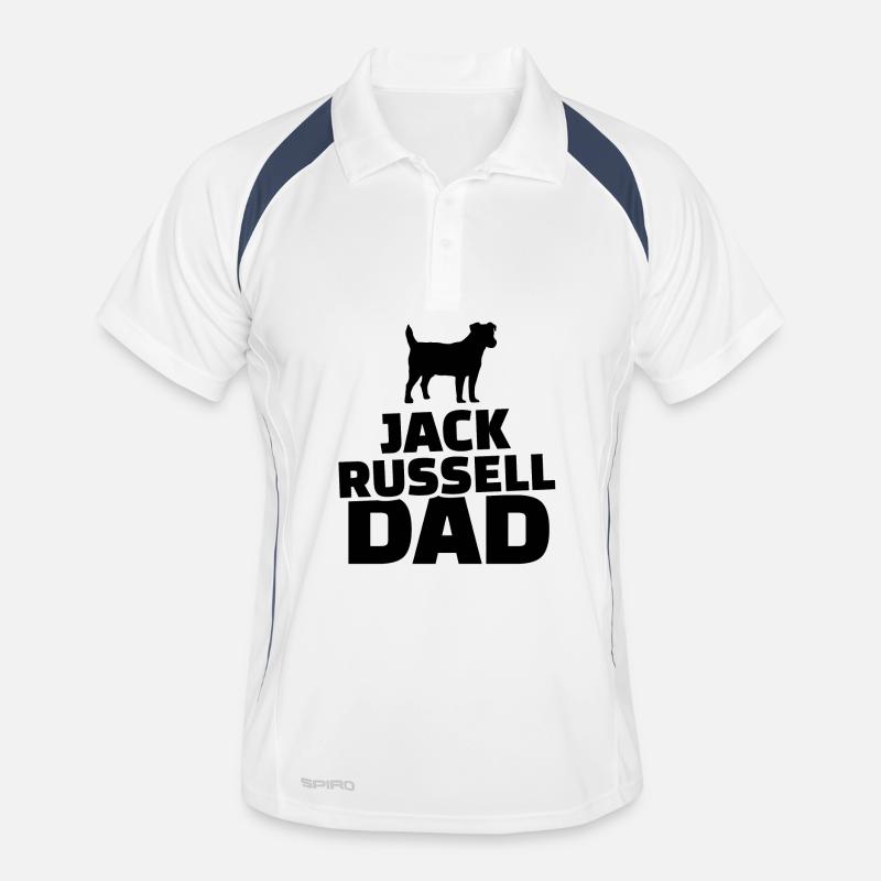 Jack Russel Dad - Men's Polo breathable - white/navy
