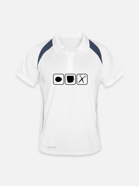 schnick schnack schnuck - Rock paper scissors - Männer Polo atmungsaktiv - Weiß/Navy - Vorne