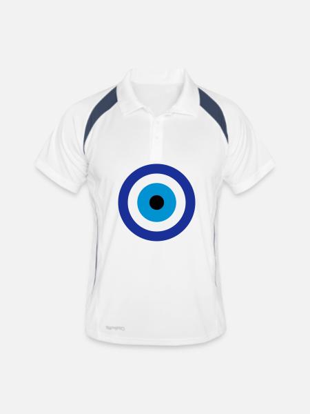 Blue Evil Eye - Men's Polo breathable - white/navy - Front
