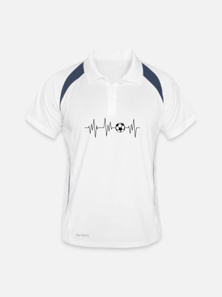 Fußballer - Männer Polo atmungsaktiv - Weiß/Navy