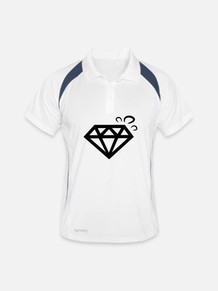 diamond - Men's Polo breathable - white/navy - Front