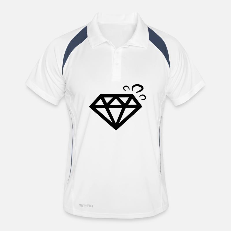 diamant diamond - Männer Polo atmungsaktiv - Weiß/Navy