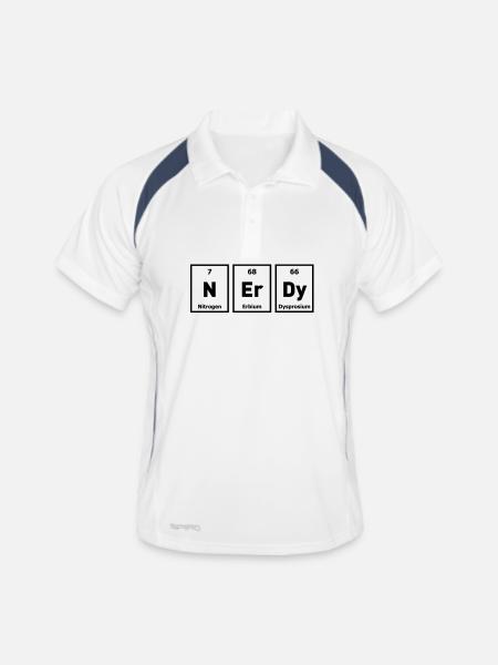 nerd geek nerdy - Men's Polo breathable - white/navy - Front