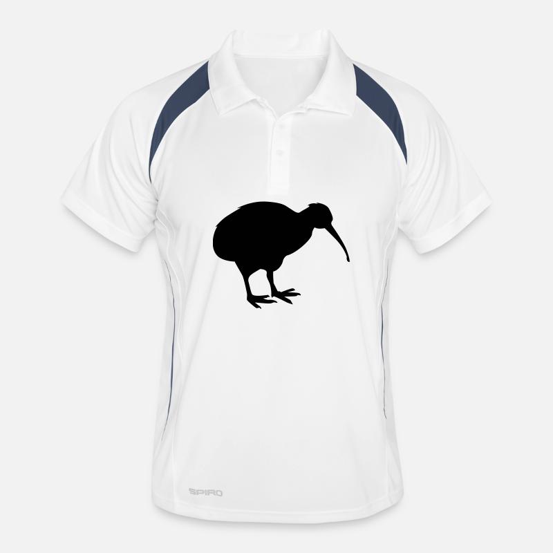 kiwibird - Men's Polo breathable - white/navy