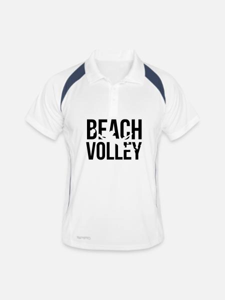 beach volley - Men's Polo breathable - white/navy - Front