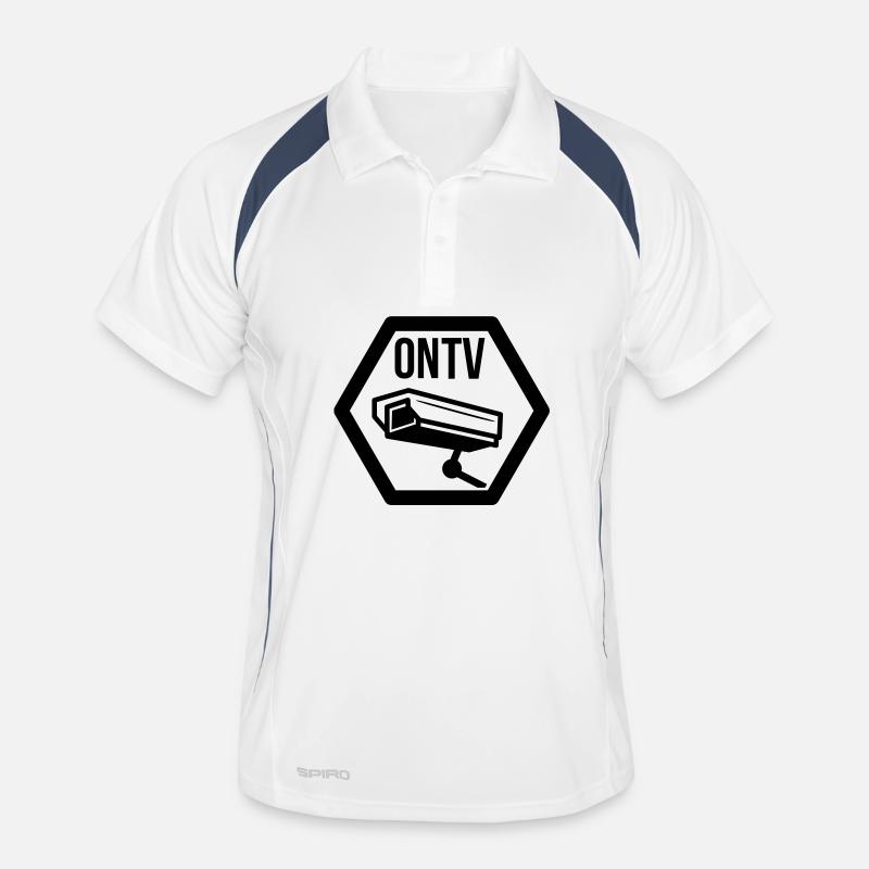 Graffiti - Männer Polo atmungsaktiv - Weiß/Navy
