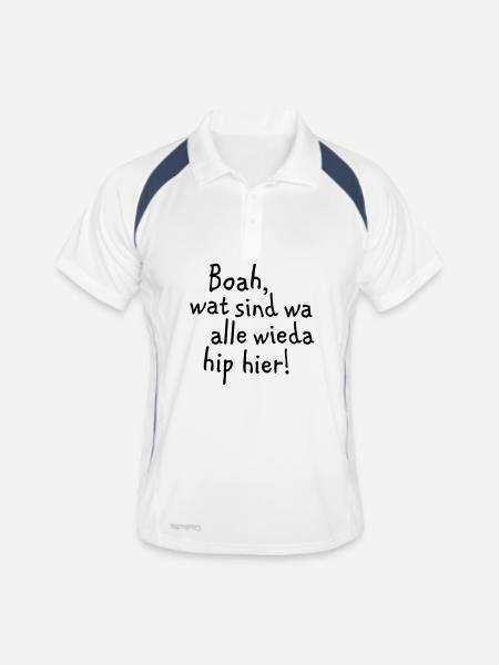 Wow, wat wa are wieda all hip here! - Men's Polo breathable - white/navy - Front
