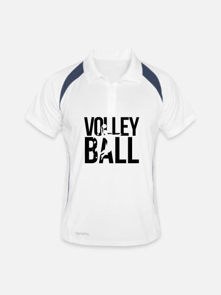 volleyball - Polo respirant Homme - blanc/marine