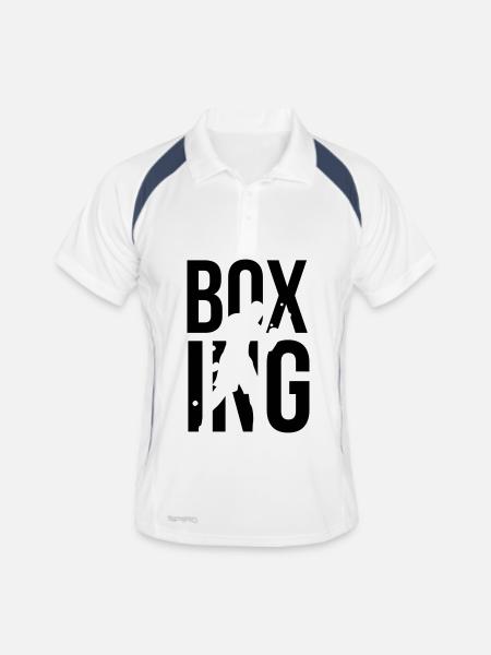 boxe - Polo respirant Homme - blanc/marine