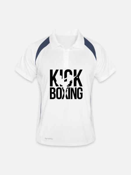 kick boxing - Men's Polo breathable - white/navy - Front
