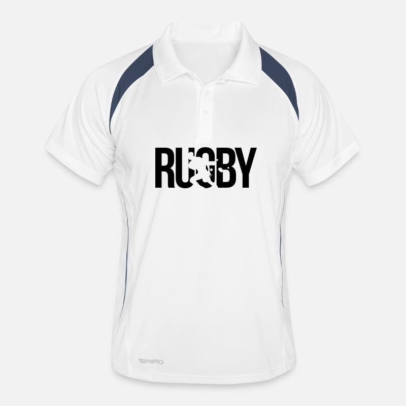 rugby - Männer Polo atmungsaktiv - Weiß/Navy