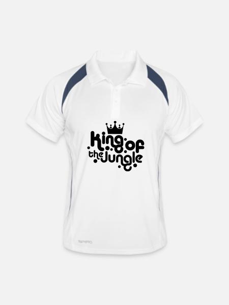 roi de la jungle - Polo respirant Homme - blanc/marine - Devant