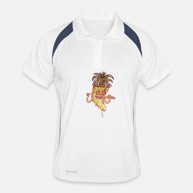 Funky Maskottchen-Ananaspizza Männer Polo atmungsaktiv