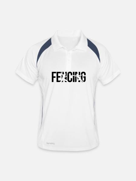 fencing - Men's Polo breathable - white/navy