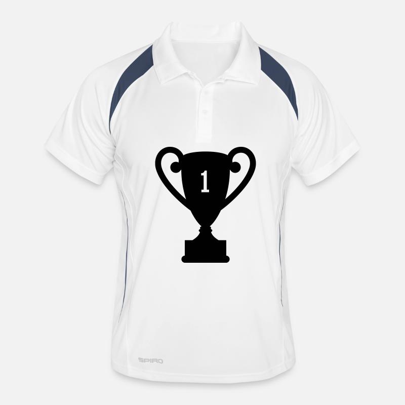 trophy Trophäe preis - Männer Polo atmungsaktiv - Weiß/Navy