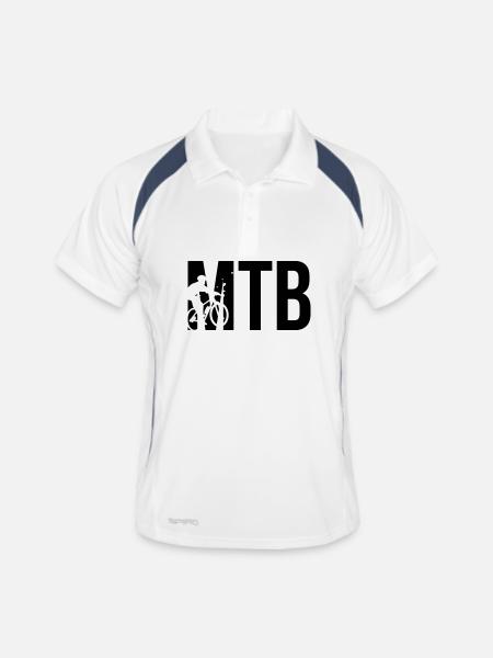 MTB - Männer Polo atmungsaktiv - Weiß/Navy - Vorne