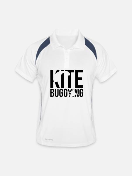 kitebuggying - Polo respirant Homme - blanc/marine