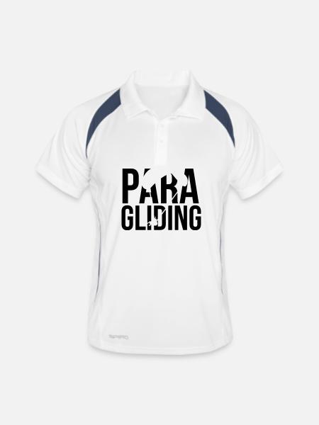 paragliding - Polo respirant Homme - blanc/marine - Devant