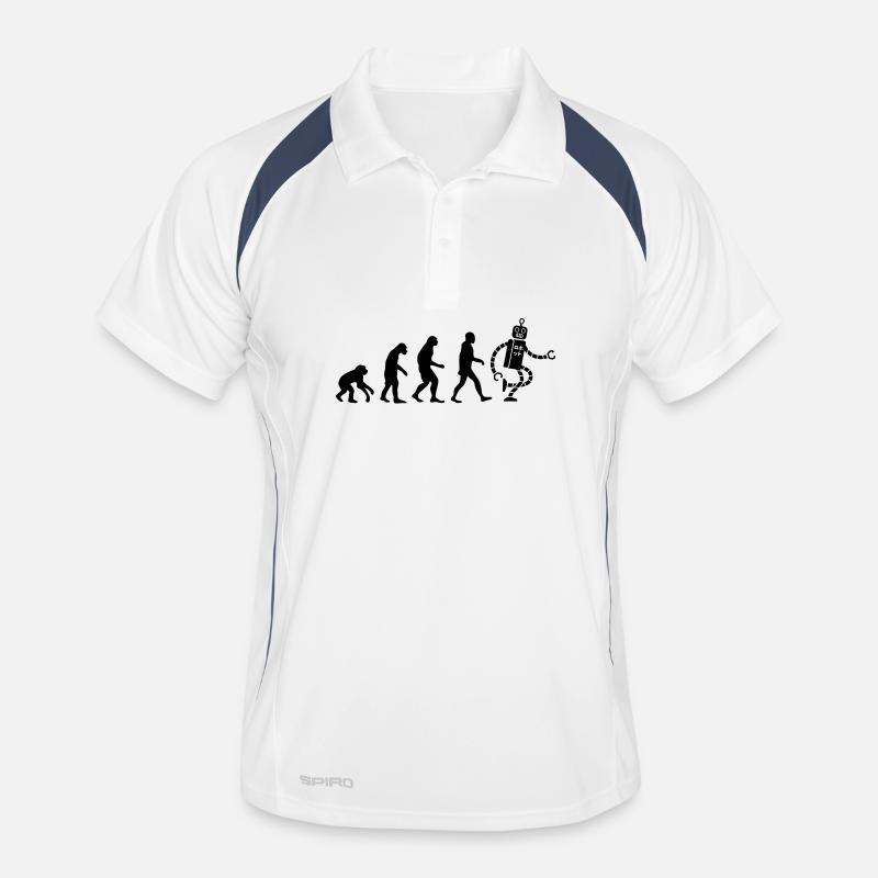 evolution robot - Men's Polo breathable - white/navy