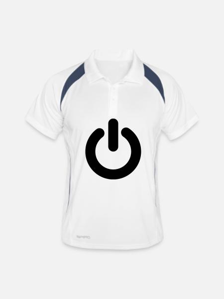 spiele - Männer Polo atmungsaktiv - Weiß/Navy - Vorne