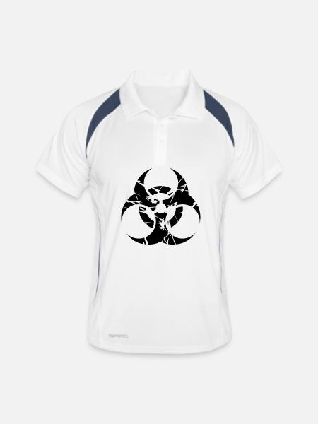 nucléaire - Polo respirant Homme - blanc/marine