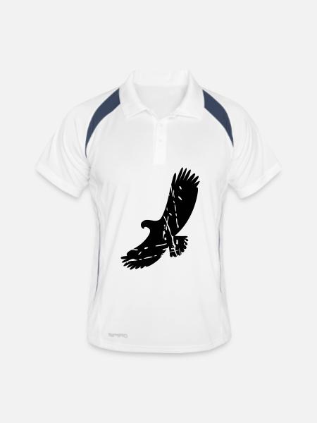 Adler - Männer Polo atmungsaktiv - Weiß/Navy - Vorne