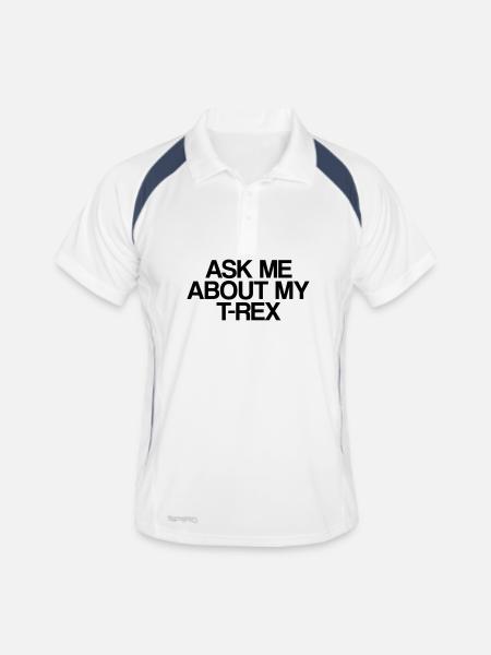 Dinosaurier - Männer Polo atmungsaktiv - Weiß/Navy